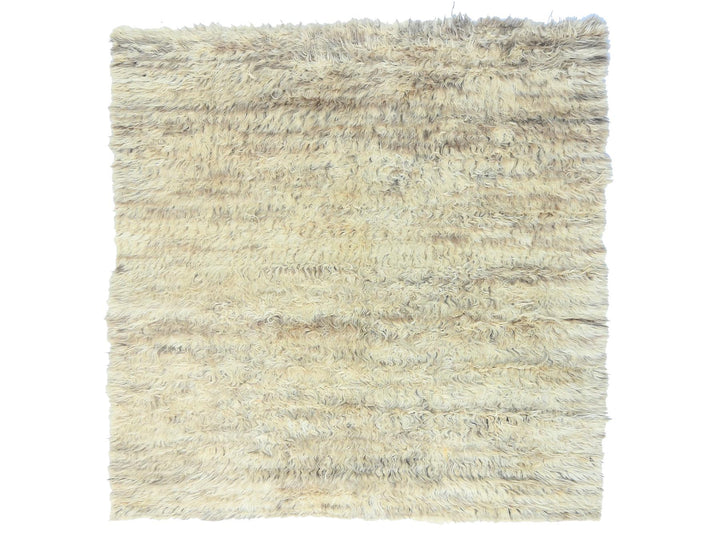 6'0" x 6'1" New Hand Knotted Ivory Wool Square Oriental Rug - MOA10282991