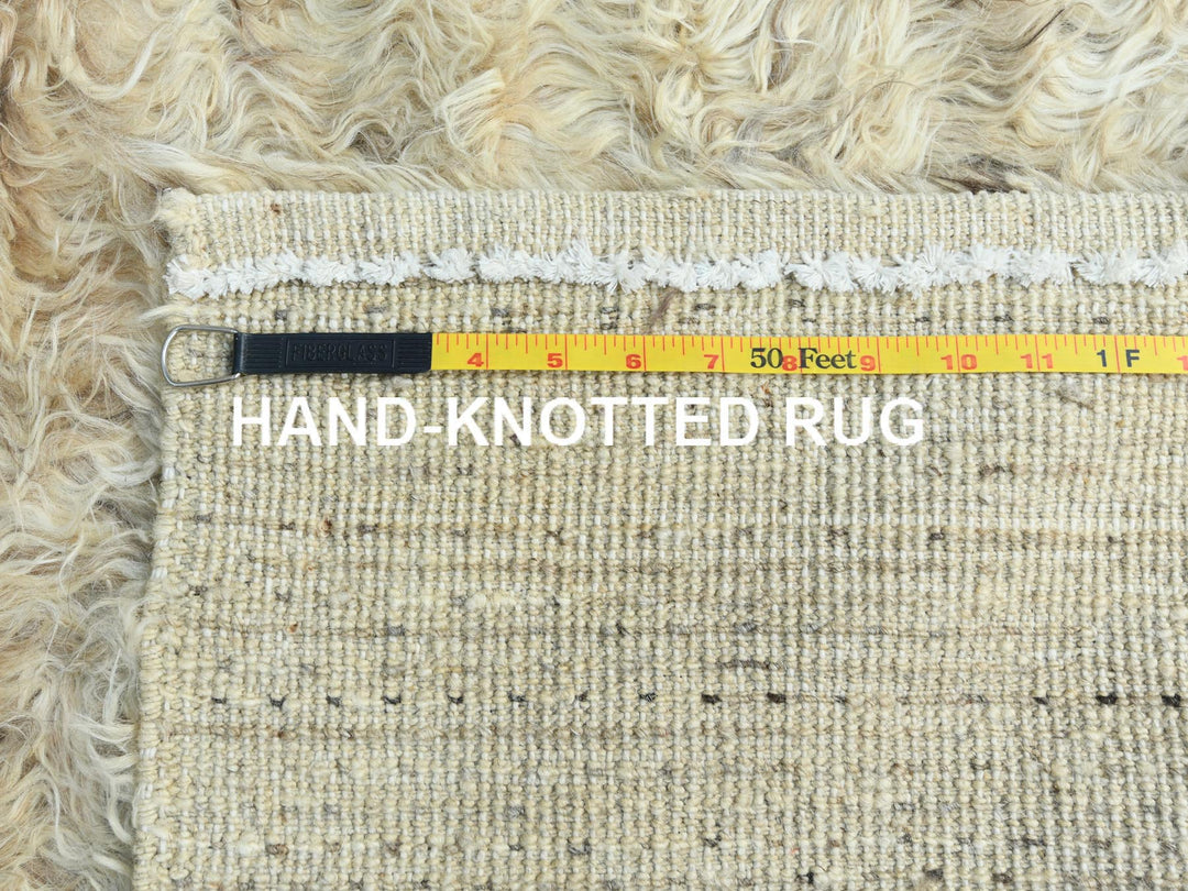 6'0" x 6'1" New Hand Knotted Ivory Wool Square Oriental Rug - MOA10282991