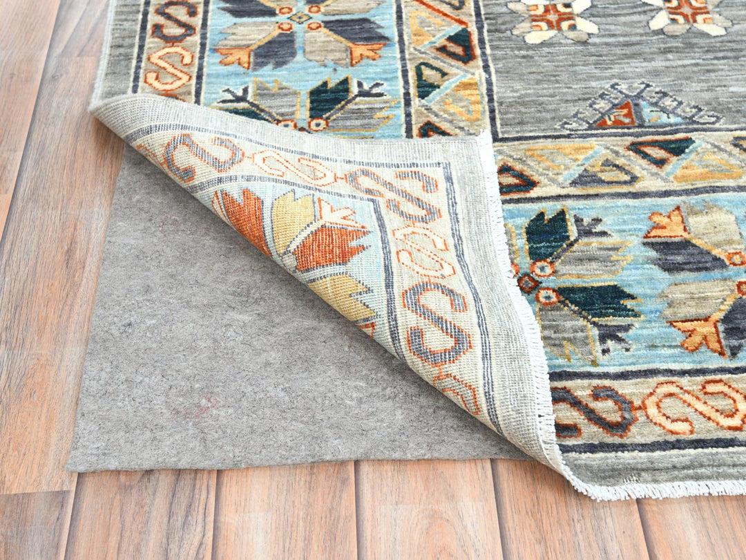 8'3" x 9'9" New Hand Knotted Grey Wool Rectangle Oriental Rug - MOA102830000