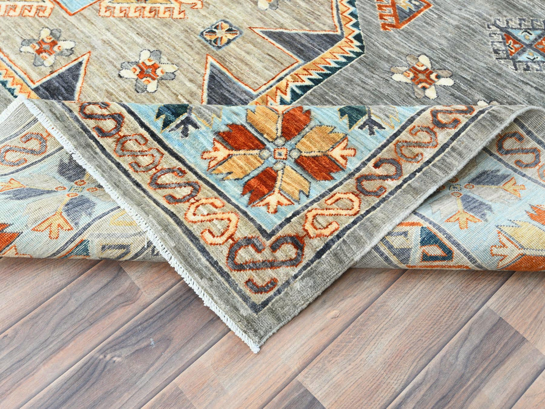 8'3" x 9'9" New Hand Knotted Grey Wool Rectangle Oriental Rug - MOA102830000