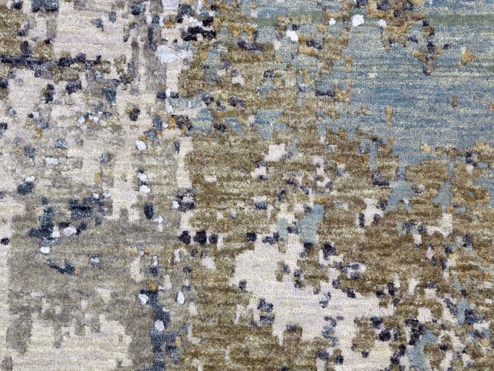 8'1" x 8'5" New Hand Knotted Grey Wool Round Oriental Rug - MOA10283029