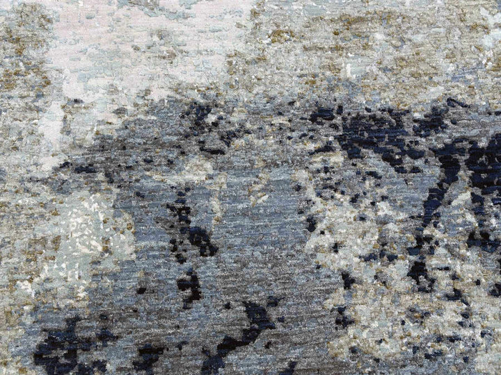 10'1" x 10'4" New Hand Knotted Blue Wool Round Oriental Rug - MOA10283031