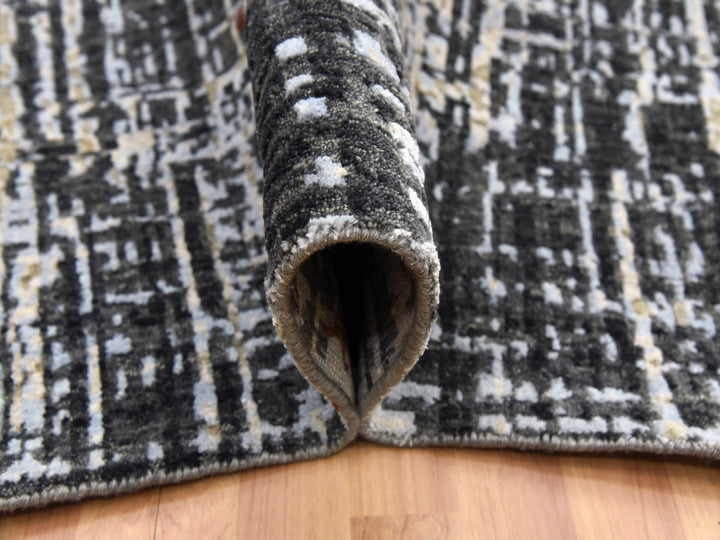 9'0" x 12'4" New Hand Knotted Grey Wool Rectangle Oriental Rug - MOA10283043