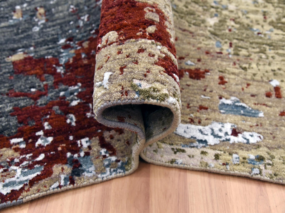 8'0" x 8'5" New Hand Knotted Beige Wool Square Oriental Rug - MOA10283075