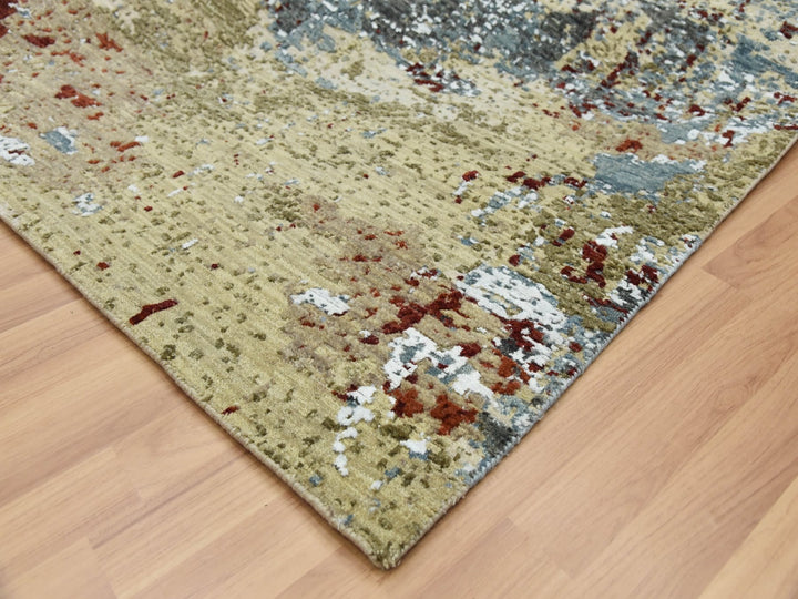 8'0" x 8'5" New Hand Knotted Beige Wool Square Oriental Rug - MOA10283075