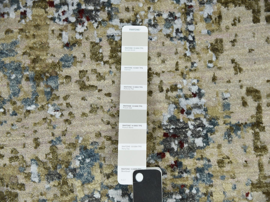 8'0" x 8'5" New Hand Knotted Beige Wool Square Oriental Rug - MOA10283075