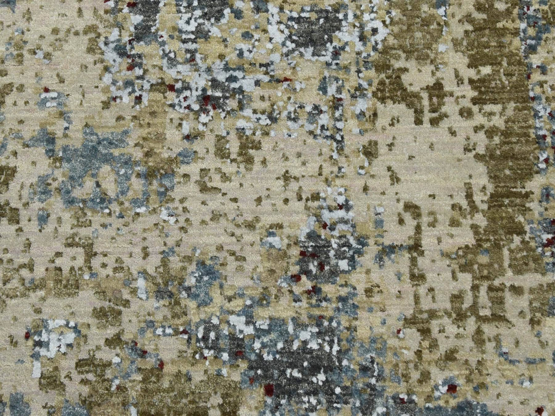8'0" x 8'5" New Hand Knotted Beige Wool Square Oriental Rug - MOA10283075