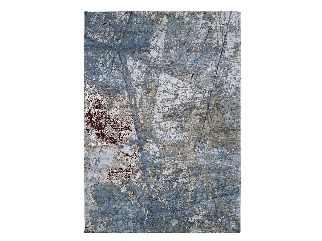 10'0" x 14'2" New Hand Knotted Grey Wool Rectangle Oriental Rug - MOA10283081