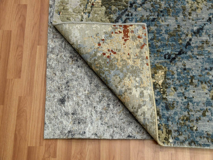 10'0" x 14'2" New Hand Knotted Grey Wool Rectangle Oriental Rug - MOA10283081