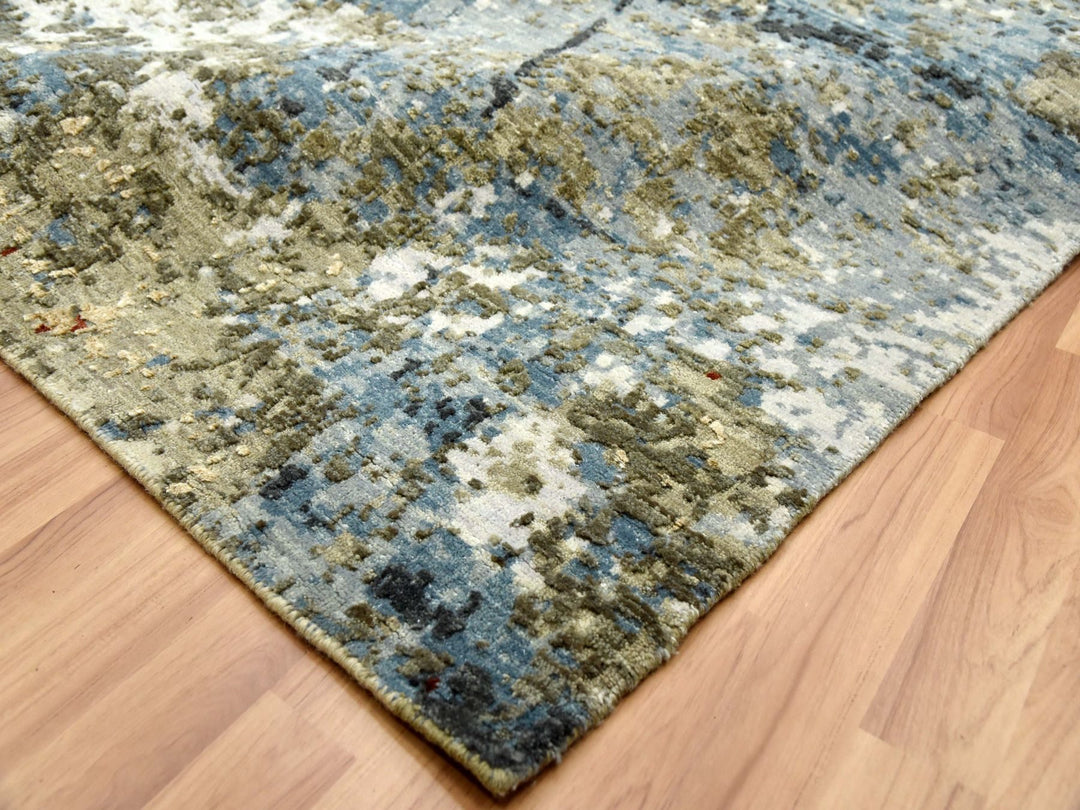 10'0" x 14'2" New Hand Knotted Grey Wool Rectangle Oriental Rug - MOA10283081