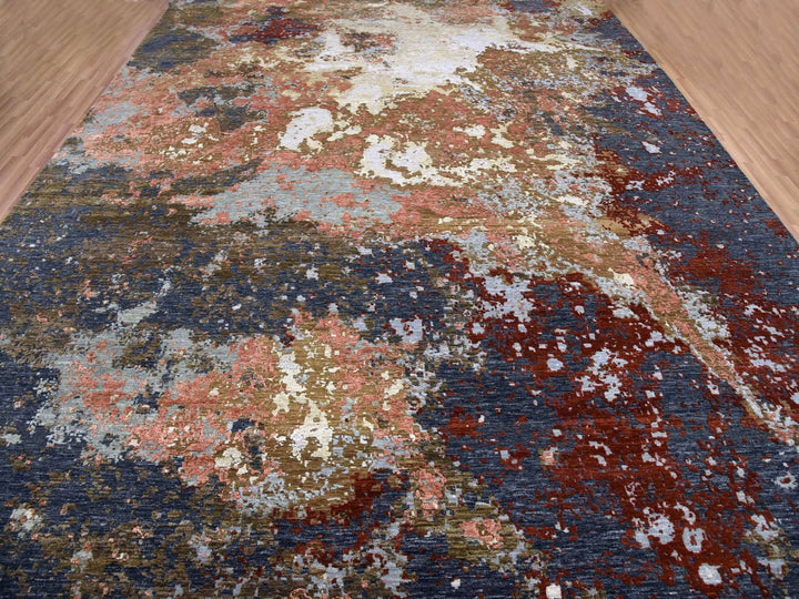 12'0" x 15'0" New Hand Knotted Brown Wool Rectangle Oriental Rug - MOA10283088