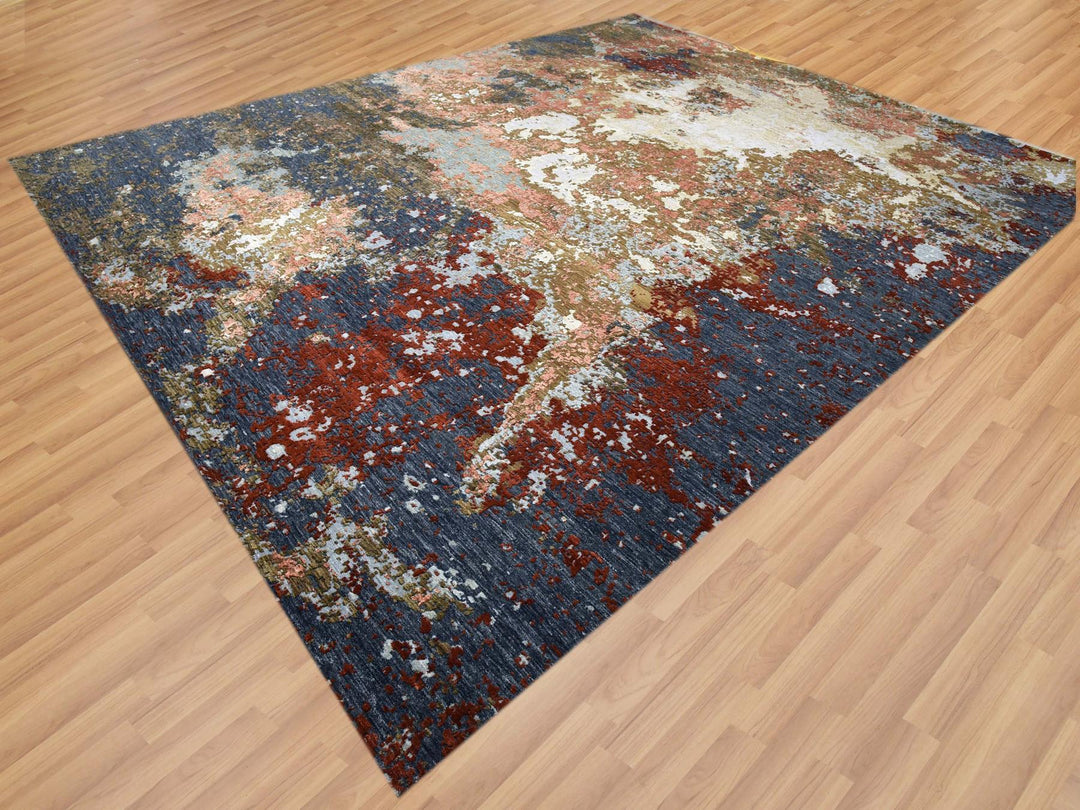 12'0" x 15'0" New Hand Knotted Brown Wool Rectangle Oriental Rug - MOA10283088