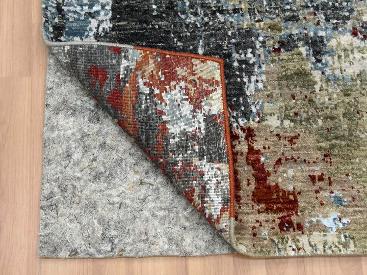 3'0" x 5'2" New Hand Knotted Grey Wool Rectangle Oriental Rug - MOA10283094