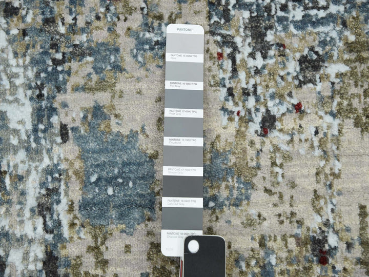 3'0" x 5'2" New Hand Knotted Grey Wool Rectangle Oriental Rug - MOA10283094