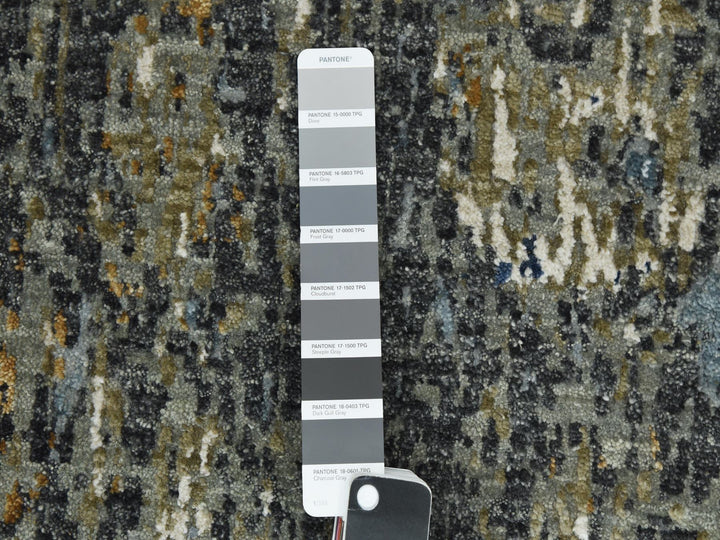 2'6" x 20'0" New Hand Knotted Grey Wool Runner Oriental Rug - MOA10283096