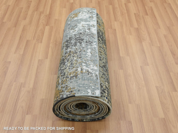 2'6" x 20'0" New Hand Knotted Grey Wool Runner Oriental Rug - MOA10283096
