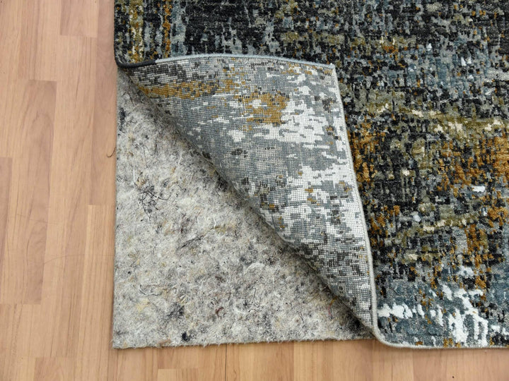 2'5" x 19'10" New Hand Knotted Grey Wool Runner Oriental Rug - MOA10283097