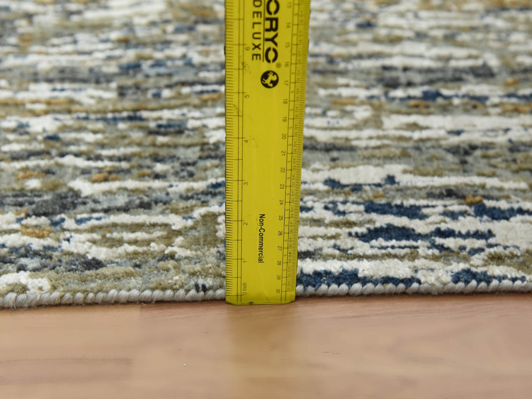 2'5" x 19'10" New Hand Knotted Grey Wool Runner Oriental Rug - MOA10283097