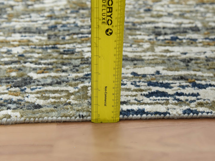 2'5" x 19'10" New Hand Knotted Grey Wool Runner Oriental Rug - MOA10283097
