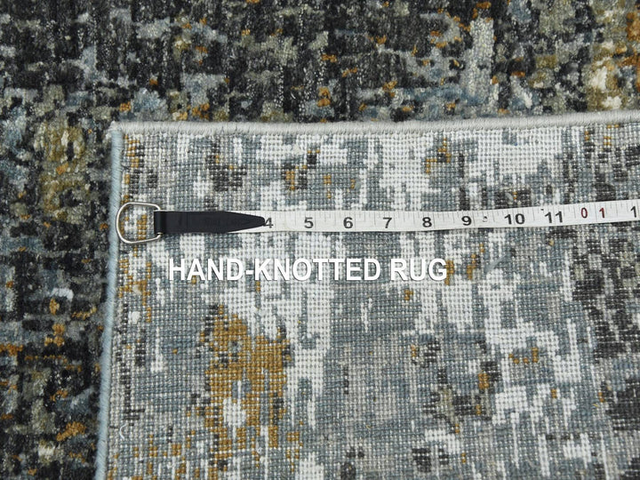 2'5" x 19'10" New Hand Knotted Grey Wool Runner Oriental Rug - MOA10283097