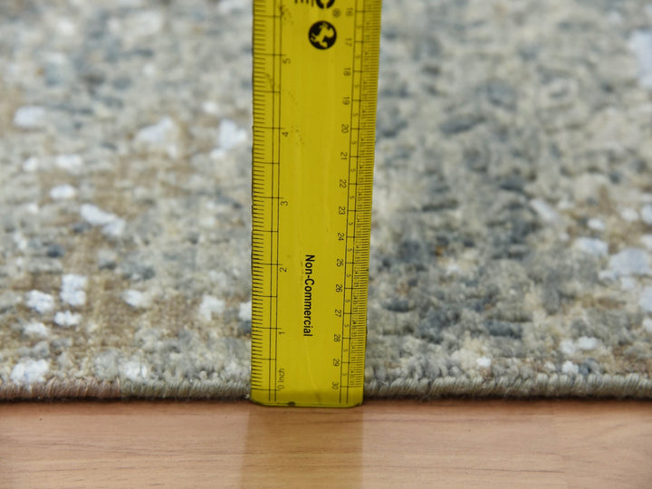 2'6" x 20'3" New Hand Knotted Grey Wool Runner Oriental Rug - MOA10283099