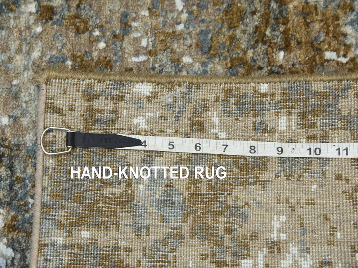 2'6" x 20'3" New Hand Knotted Grey Wool Runner Oriental Rug - MOA10283099