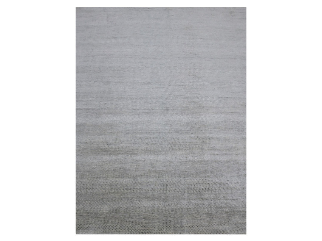 9'0" x 12'2" New Hand Knotted Grey Wool Rectangle Oriental Rug - MOA10283102