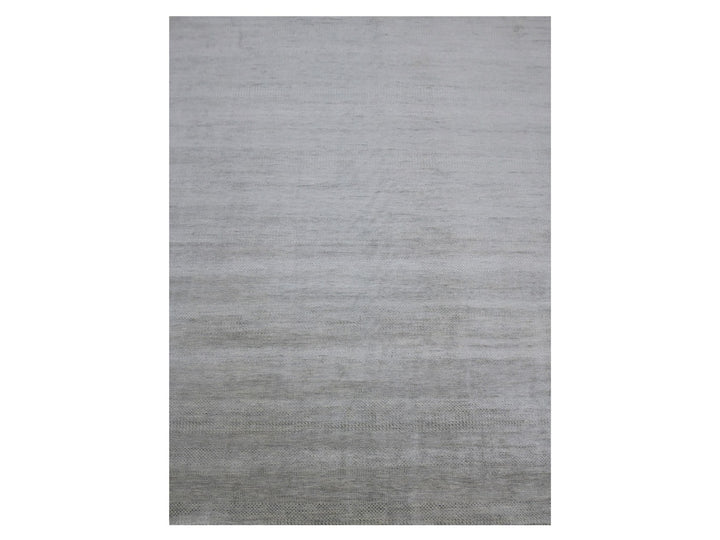 9'0" x 12'2" New Hand Knotted Grey Wool Rectangle Oriental Rug - MOA10283102