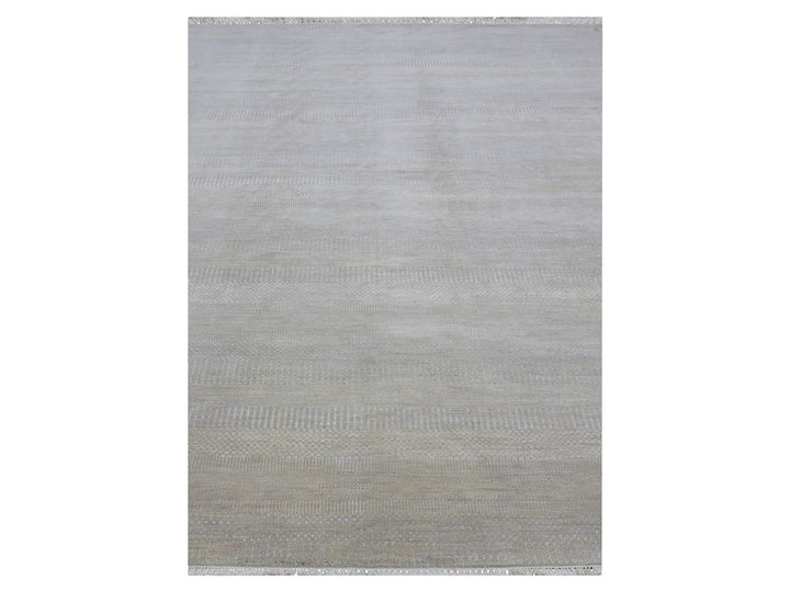 9'0" x 12'3" New Hand Knotted Grey Wool Rectangle Oriental Rug - MOA10283103