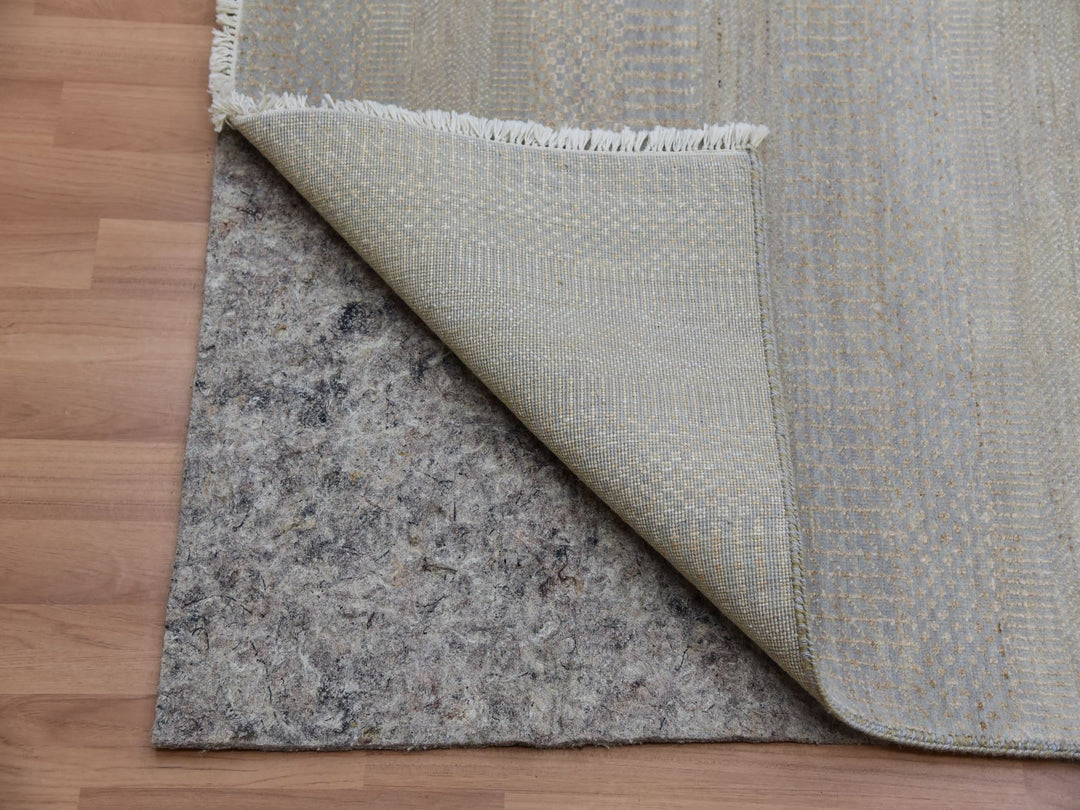 9'0" x 12'3" New Hand Knotted Grey Wool Rectangle Oriental Rug - MOA10283103