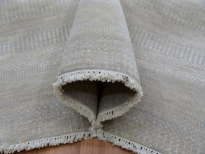 9'0" x 12'3" New Hand Knotted Grey Wool Rectangle Oriental Rug - MOA10283103