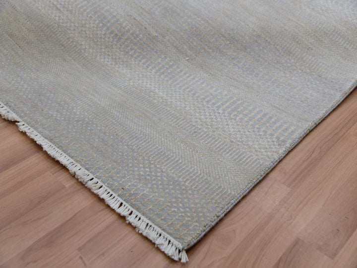 9'0" x 12'3" New Hand Knotted Grey Wool Rectangle Oriental Rug - MOA10283103