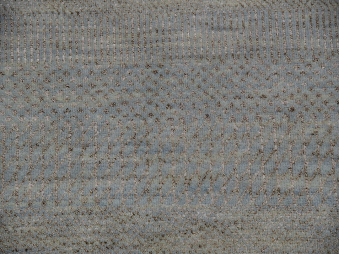 7'11" x 9'11" New Hand Knotted Grey Wool Rectangle Oriental Rug - MOA10283104
