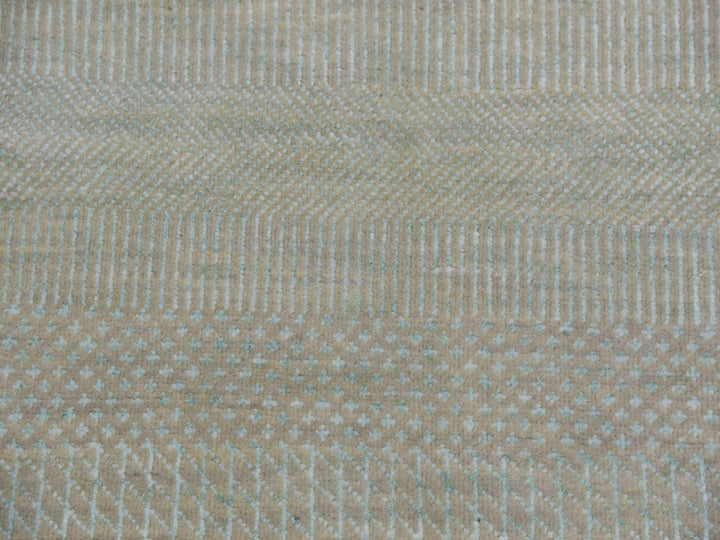 8'1" x 10'3" New Hand Knotted Beige Wool Rectangle Oriental Rug - MOA10283106