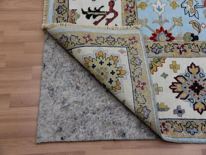 9'0" x 12'5" New Hand Knotted Blue Wool Rectangle Oriental Rug - MOA10283107