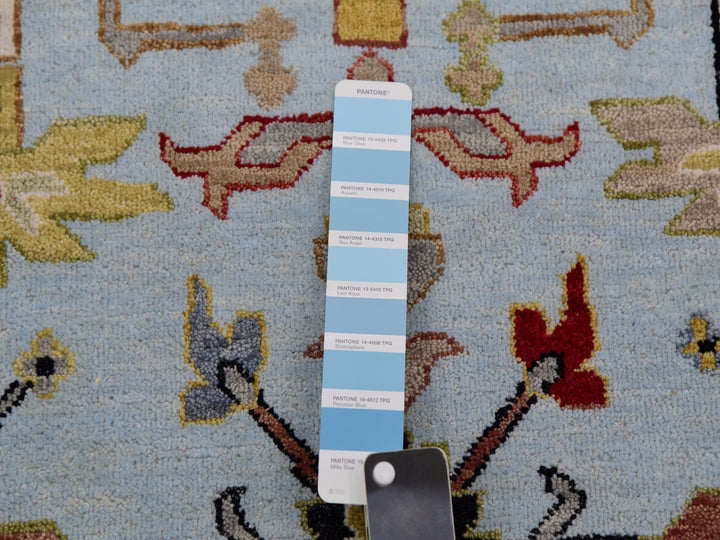 9'0" x 12'5" New Hand Knotted Blue Wool Rectangle Oriental Rug - MOA10283107