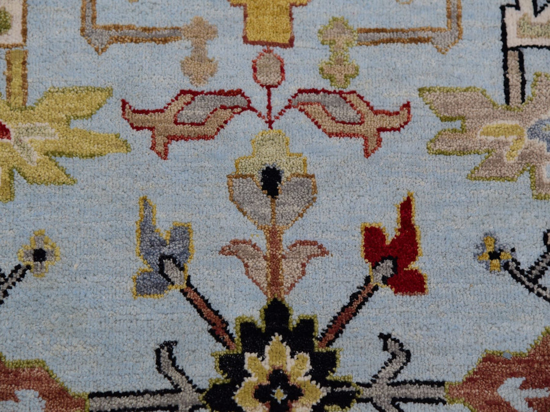 9'0" x 12'5" New Hand Knotted Blue Wool Rectangle Oriental Rug - MOA10283107
