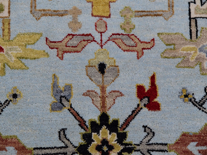 9'0" x 12'5" New Hand Knotted Blue Wool Rectangle Oriental Rug - MOA10283107