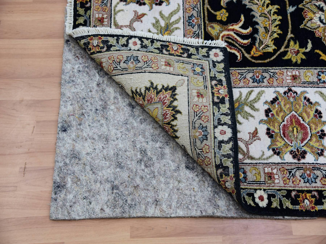 7'11" x 10'1" New Hand Knotted Black Wool Rectangle Oriental Rug - MOA10283112