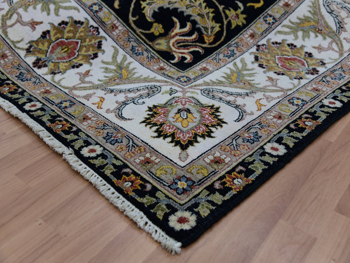7'11" x 10'1" New Hand Knotted Black Wool Rectangle Oriental Rug - MOA10283112