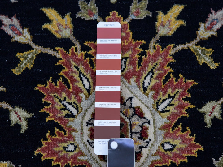 7'11" x 10'1" New Hand Knotted Black Wool Rectangle Oriental Rug - MOA10283112