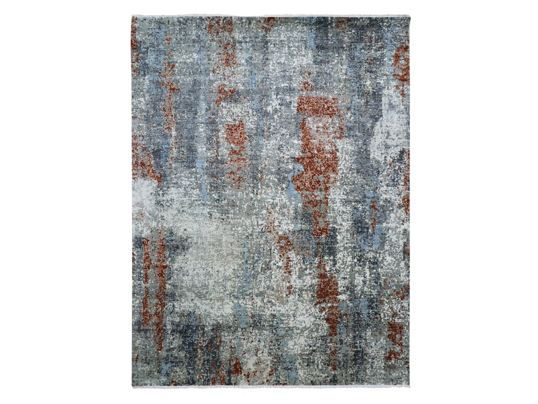 9'0" x 11'9" New Hand Knotted Beige Wool Rectangle Oriental Rug - MOA10283116
