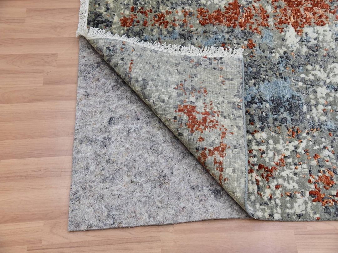 9'0" x 11'9" New Hand Knotted Beige Wool Rectangle Oriental Rug - MOA10283116