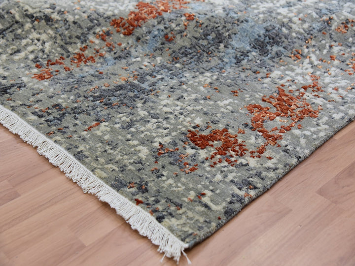 9'0" x 11'9" New Hand Knotted Beige Wool Rectangle Oriental Rug - MOA10283116