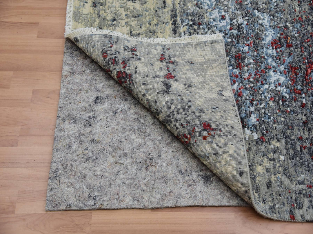 8'0" x 10'1" New Hand Knotted Beige Wool Rectangle Oriental Rug - MOA10283125