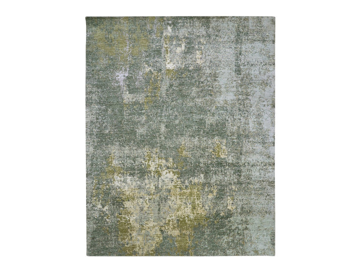 7'11" x 10'1" New Hand Knotted Green Wool Rectangle Oriental Rug - MOA10283127