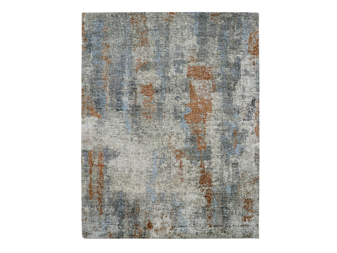 8'0" x 10'2" New Hand Knotted Green Wool Rectangle Oriental Rug - MOA10283130