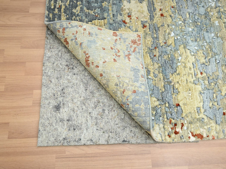 7'11" x 10'3" New Hand Knotted Green Wool Rectangle Oriental Rug - MOA10283131