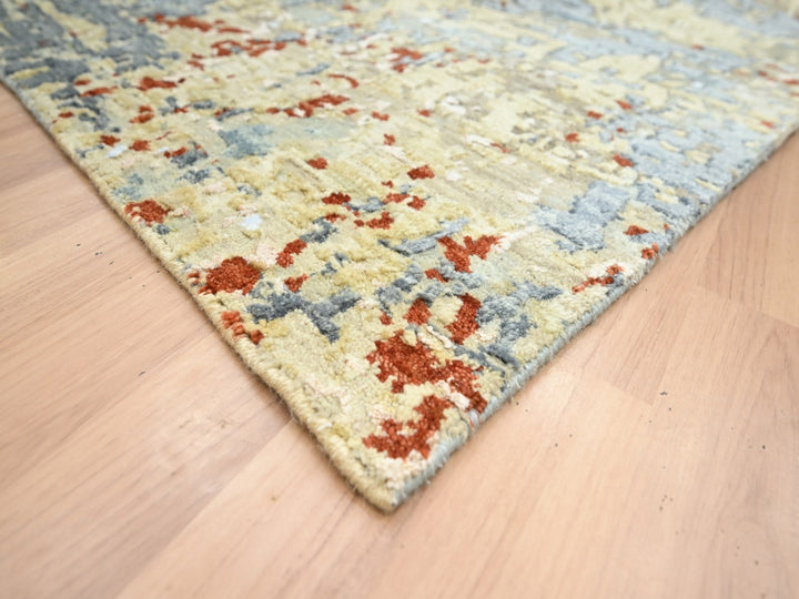 7'11" x 10'3" New Hand Knotted Green Wool Rectangle Oriental Rug - MOA10283131