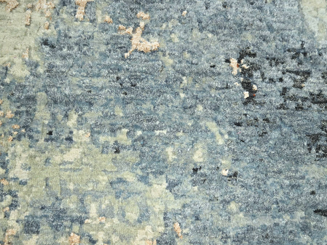 8'1" x 10'2" New Hand Knotted Grey Wool Rectangle Oriental Rug - MOA10283133